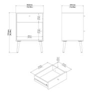 Mesa de Noche Zoe Blanco 1 Gaveta y 1 Puerta - Tvilum