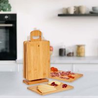 Set de Tablas de Bambú para Picar con Soporte 6 Pzas