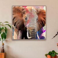 Cuadro-Decorativo-Elefante-80X80-Cm-con-Marco