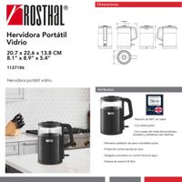 Hervidora Portátil de Vidrio 1 L - Rosthal