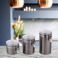 Set de 3 Frascos Plateados con Tapa