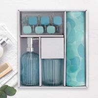Set de Accesorios para Baño con Cortina y Dispensador 15 Pzas