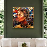 Cuadro-Decorativo-Mujer-Multicolor-80X80-Cm-con-Marco