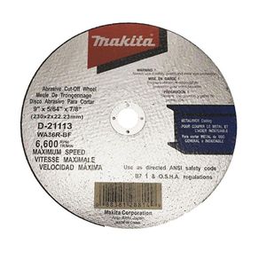 Disco Corte Metal/Inox 9 1.2Mm Makita