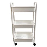 Organizador de Plástico Blanco 3 Niveles con Ruedas