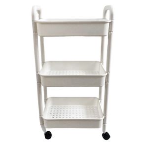 Organizador de Plástico Blanco 3 Niveles con Ruedas
