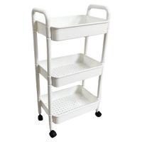 Organizador de Plástico Blanco 3 Niveles con Ruedas