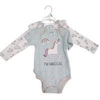 Set de Bodysuit Diseño Unicornio para Bebé 2 Pzas