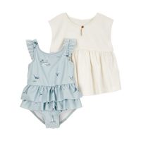 Traje de Baño Celeste con Salida de Baño - Varias Tallas