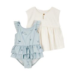 Traje de Baño Celeste con Salida de Baño - Varias Tallas