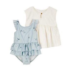 Traje de Baño Celeste con Salida de Baño - Varias Tallas