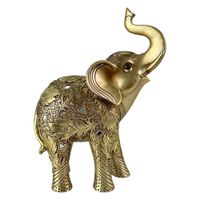 Figura Decorativa de Elefante Dorado