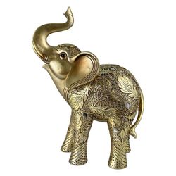 Figura Decorativa de Elefante Dorado 35?Cm