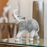 Elefante Decorativo Plateado 25?Cm