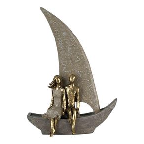 Figura Decorativa Pareja en Barco