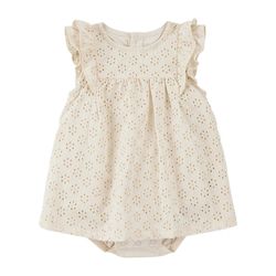 Sunsuit Marfil con Bordado Calado para Niña - Varias Tallas