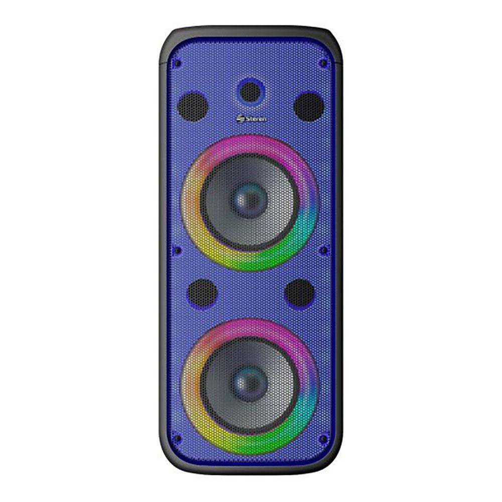 Bocina Bafle Profesional Doble con Bluetooth Recargable y Luces LED en Color Negro Bocina…