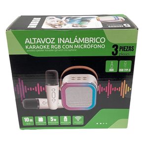 Mini Karaoke con 2 Micrófonos Inalámbricos