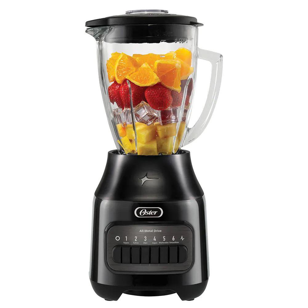 Licuadora con Jarra de Vidrio de 1.5 L 800 W con 6 Velocidades + Pulso Color Negro