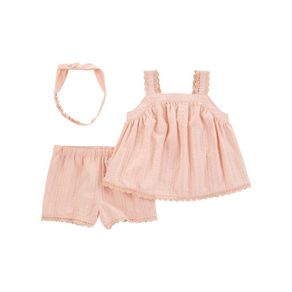 Conjunto Rosa Texturizado 3 Pzas - Varias Tallas