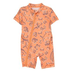 Traje de Baño Naranja Estampado Marino  - Varias Tallas