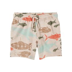 Short Beige Estampado Marino  - Varias Tallas