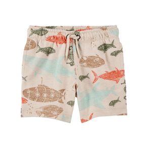 Short Beige Estampado Marino  - Varias Tallas