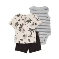 Conjunto de 3 Piezas Estampado Palmeras - Varias Tallas