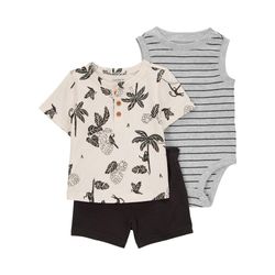 Conjunto de 3 Piezas Estampado Palmeras - Varias Tallas