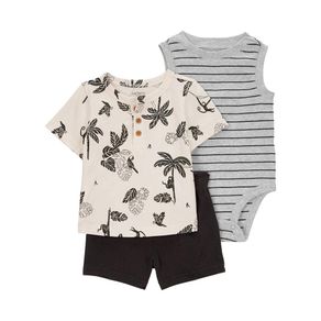 Conjunto de 3 Piezas Estampado Palmeras - Varias Tallas
