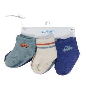 Set-de-Calcetines-para-Bebe-Colores-Gris-y-Azul-Carros-Recien-Nacido-6-Pzas