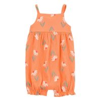 Enterizo Floral Naranja con Tirantes  - Varias Tallas