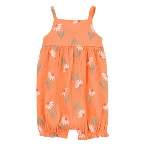 Enterizo Floral Naranja con Tirantes  - Varias Tallas