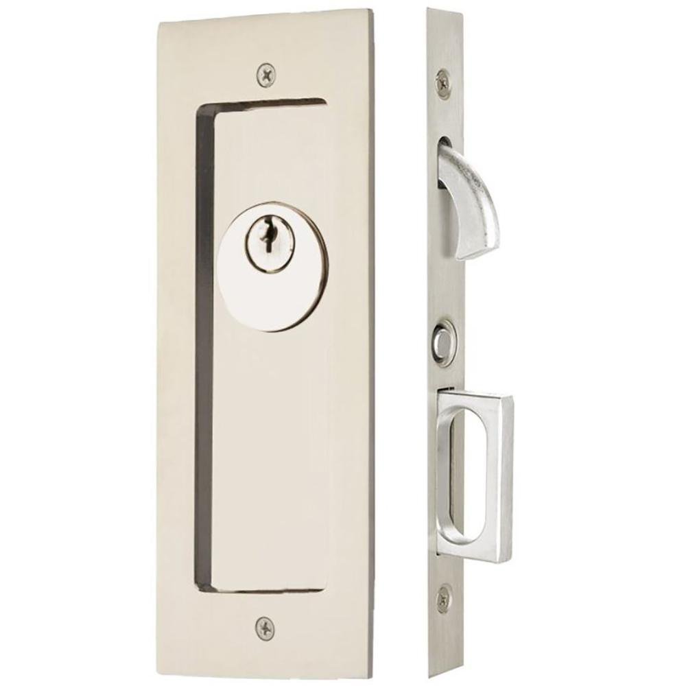 Cerradura Rectangular para Puerta Corrediza Acabado Satinado Color Níquel Satinado Cerradu…