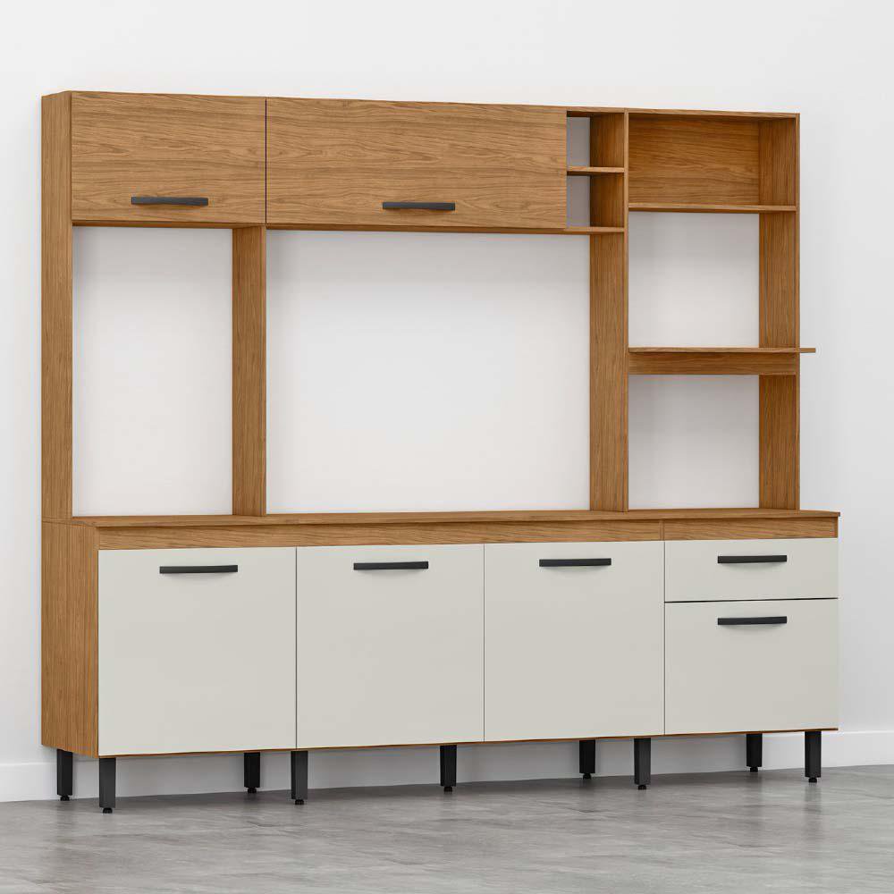 Cocina Zoe Moderna Color Crema 245 x 51 x 212 cm Cocina Zoe 245 x 51 x 212 cm Color Crema