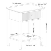 Mesa de Noche Blanca con Cajón y Repisa
