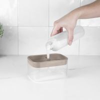Dispensador de Jabón y Porta Esponja Beige