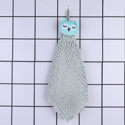 Toalla-de-Manos-con-Diseño-de-Buho-Verde