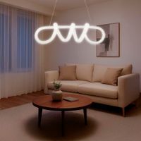 Lámpara de Colgar Espiral Blanco y Madera