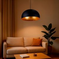 Lampara-Colgante-Agora-II-1-Luz-Negro-y-Dorado
