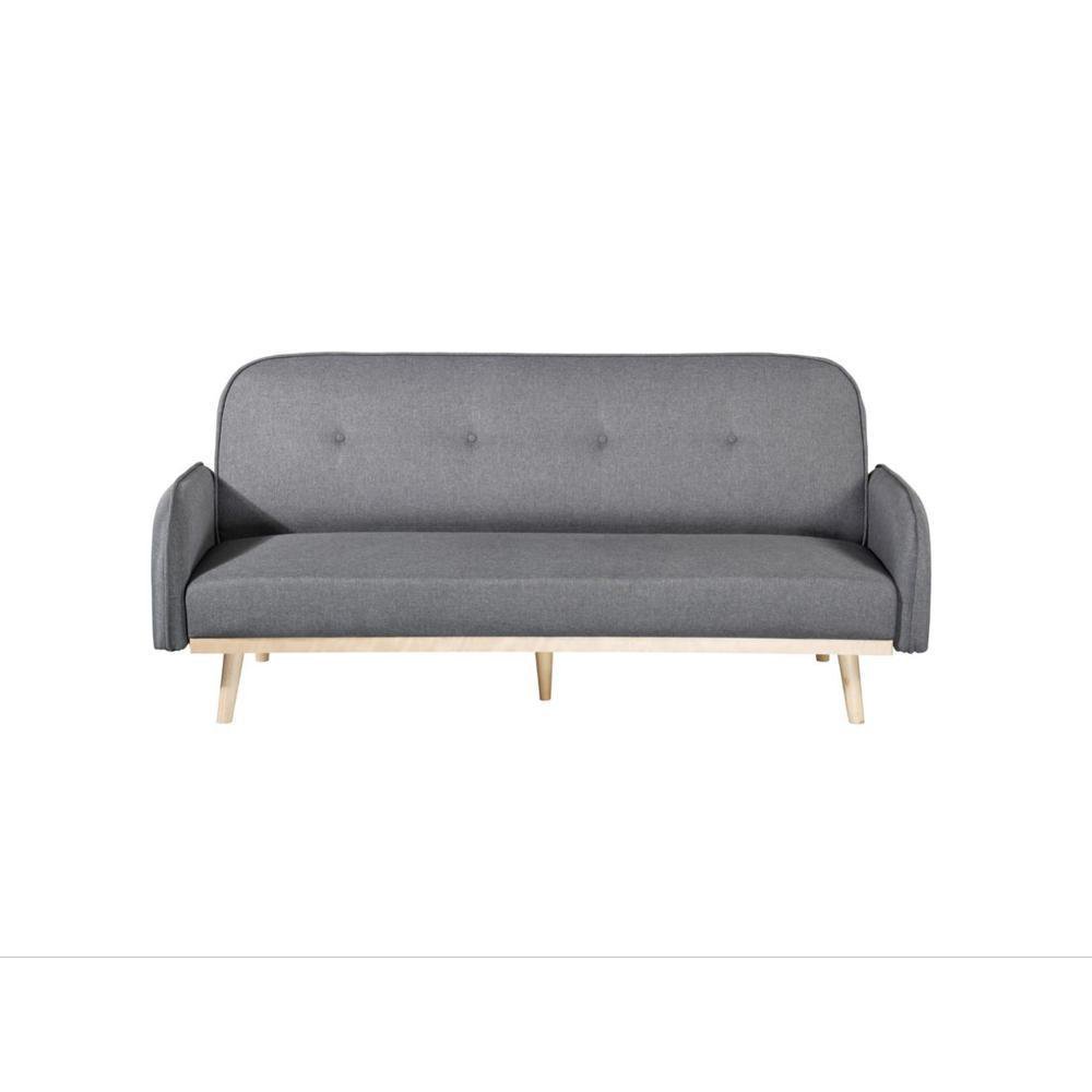 Sofá Cama Elyo con Patas de Madera 201 x 79 x 82 cm Color Gris Oscuro