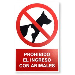 Rótulo de Prohibido el Ingreso de Mascotas 12 x 18 Cm