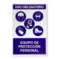 Rótulo de Uso Obligatorio de Equipo de Protección 20 x 30 Cm
