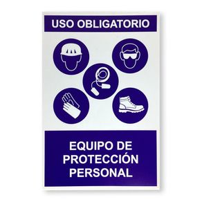 Rótulo de Uso Obligatorio de Equipo de Protección 20 x 30 Cm