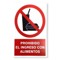 Rótulo de Prohibido Comer o Beber 12 x 18 Cm