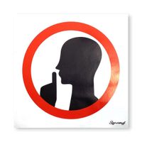 Rótulo de Silencio 10 x 10 Cm