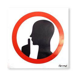 Rótulo de Silencio 10 x 10 Cm