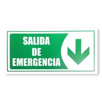 Rótulo de Salida de Emergencia 30 x 14 Cm