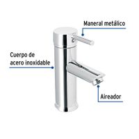 Monomando Corto Cromo para Lavabo Tubig