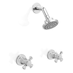 Ducha Balta con Llaves de Cruceta Doble Cromada